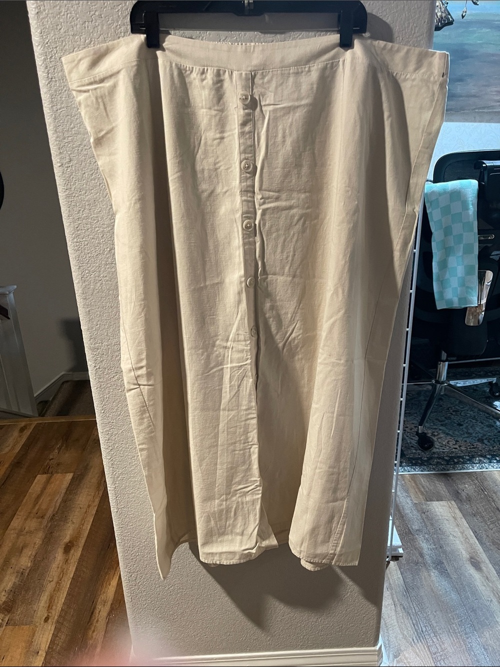Ava & Viv Cream Button-Front Chino Maxi Skirt 3X NEW